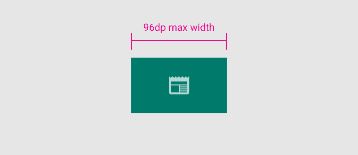 Inactive view: 96dp max width